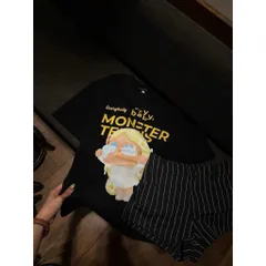 Áo thun form rộng Nam Nữ  Baby Monster In Chuyển Nhiệt 5D Sắc Nét Cotton 100% Dày Dặn xu hướng 2026