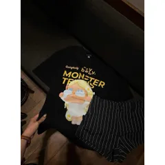 Áo thun form rộng Nam Nữ  Baby Monster In Chuyển Nhiệt 5D Sắc Nét Cotton 100% Dày Dặn xu hướng 2026