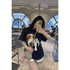 Áo thun form rộng Unisex In Hình Chó Dễ Thương  – Áo Phông Cotton Mềm Phong Cách Hàn Quốc