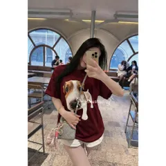 Áo thun form rộng Unisex In Hình Chó Dễ Thương  – Áo Phông Cotton Mềm Phong Cách Hàn Quốc