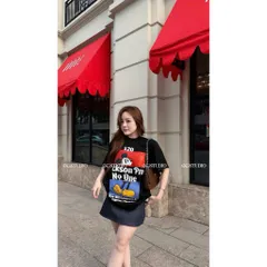 Áo thun form rộng  nam nữ unisex Disney hoạt hình Mickey 2 mặt chất cotton cao cấp