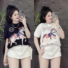 Áo thun form rộng nữ ngựa chữ H hottrend 2026 nhiêu màu nam nữ  unisex cotton đl 260gsm