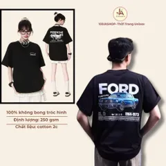 Áo thun form rộng hãng xe Ford Mustang unisex nam nữ - Áo phông local brand chất cotton 2c định lượng 250gms dày dặn