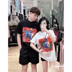 Áo thun form rộng Nữ In Ngựa Xếp Hình, Áo Phông  Unisex Cotton SIÊU CẤP qcl1