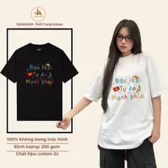 Áo thun form rộng nữ  Việt Nam tôi yêucổ tròn vải cotton 2c 250gsm cao cấp mát mịn k xù