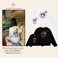 Áo thun form rộng Tay Dài  BOXY Unisex  POPPOP kẹo In Hình Nghệ Thuật ,Áo Phông Nam Nữ Cotton cao cấp ĐL 270gsm 2026