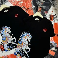 Áo thun form rộng Unisex In Hình Ngựa Nghệ Thuật, Áo Phông Nam Nữ  Phong Cách Luxury Streetwear cotton 260gsm