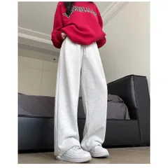 Quần ống rộng vải nỉ lì mịn mặc 2 kiểu có dây rút UNISEX  suông dành cho nam nữ