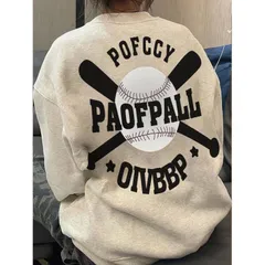 Áo sweater   nam nữ basic nỉ bông họa tiết in chữ P bóng chày chất nỉ cao cấp siu ấm
