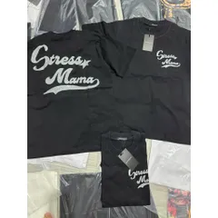 Áo thun form rộng  kim tuyến  chữ STRESS MAMA nam nữ chất cotton mềm mát