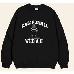 Áo Sweater  nam nữ  Unisex CALIFORNIA Gấu WHO.A.U – Nỉ CHÂN CUA  Cotton Dày 350gsm cao cấp