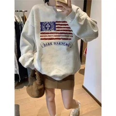 Áo sweater  unisex  nam nữ họa tiết cờ Mỹ hottrend và chữ “Dark Harvest” chất nỉ lót bông cao cấp loại 1 dày ấm