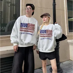 Áo sweater  unisex  nam nữ họa tiết cờ Mỹ hottrend và chữ “Dark Harvest” chất nỉ lót bông cao cấp loại 1 dày ấm