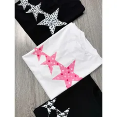 Áo thun form rộng LEVENTS 3 Ngôi Sao phối màu  Unisex Cotton Mềm In Graphic Cá Tính Hot Trend