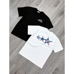 Áo thun form rộng LEVENTS 3 Ngôi Sao phối màu  Unisex Cotton Mềm In Graphic Cá Tính Hot Trend