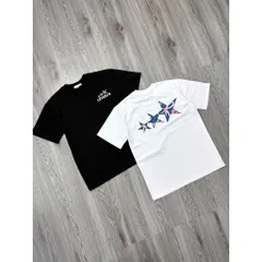 Áo thun form rộng LEVENTS 3 Ngôi Sao phối màu  Unisex Cotton Mềm In Graphic Cá Tính Hot Trend