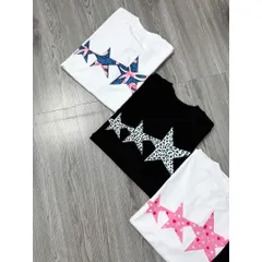 Áo thun form rộng LEVENTS 3 Ngôi Sao phối màu  Unisex Cotton Mềm In Graphic Cá Tính Hot Trend