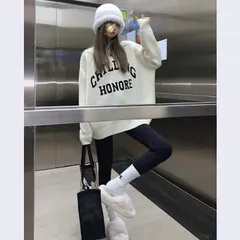 (MỞ BÁN SALE)- Áo sweater BOXY  nam nữ chữ BASIC HONORE 2025 chất nỉ cotton dày ấm