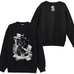Áo sweater tay dài chất nỉ bông  siêu dày ấm  áp  in hình MÈO DOLLAR   nam nữ unisex