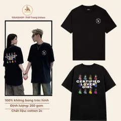 Áo thun  nam nữ  “Certified Lover Girl” thiết kế độc đáo với hình in emoji phụ nữ mang thai chất cotton cao cấp  250gsm