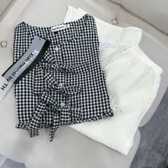Set áo kẻ caro dáng peplum và quần đũi thêu hoa chất thô siêu mát mềm du lịch, - Thời trang hè nữ tính 2025  TH149