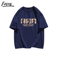 Áo phông cotton 100% nữ 2026 đỏ mận Họa tiết năm Ngọ in hình áo mặc tết   local brand