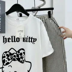 SET ĐỒ HELLO KITTY  PHỐI QUẦN SỌC – STYLE HÀN QUỐC CUTE chất cotton cao cấp mềm mát mịn TH138