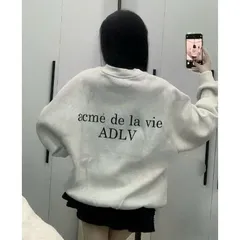 Áo  Sweater nỉ lót lông cao cấp A DE LA V.IE   basic cotton cao cấp co dãn  full tag mac