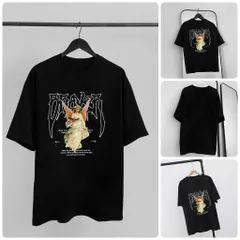 Áo Thun Nam PRAYER Gothic Angel - Regular Fit, Streetwear Cá Tính, Chất Cotton Cao Cấp
