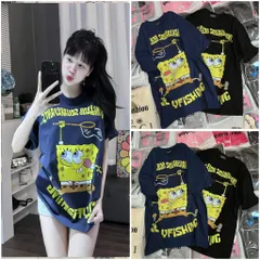 Áo thun nữ  form rộng Ploypa bọt biển màu xanh hottrend chất cotton cao cấp ĐL 250gsm siêu đỉnh 2024