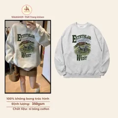 Áo Sweater Nữ In Họa Tiết ETSTHLAB Monic Áo Nỉ Bông From Rộng Chuẩn Dáng Unisex