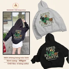 Áo Khoác Hoodie Zip Form Boxy Monkey hoạt hình  bông cotton cao cấp  siêu dày Thoáng Mát ĐL 360gsm