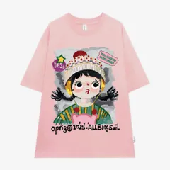 Áo Phông Hình Cô Gái Tóc Xù In Hình Đủ Màu Chất Cotton Mềm Mịn