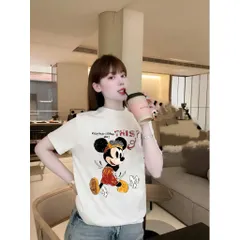 Áo thun form rộng nam nữ  Sketchy Mickey Motion chất cotton cao cấp