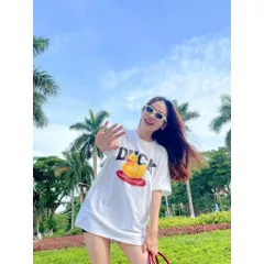 Bộ quần đồ nam nữ  họa tiết DUCK  VIBES in sắc nét đủ 3 màu bản mới nhất chất liệu cotton, quần CHÂN CUA  new 2024