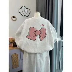 Áo Sweater  Nỉ bông Cotton 100%  Nơ HELLO KITTY Unisex Local Brand