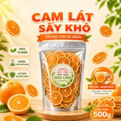 Cam lát sấy khô 500g, trà cam vàng sấy lạnh, thái lát, nguyên miếng, pha trà detox, decor, trang trí