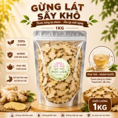 Gừng lát sấy khô 1kg, thơm cay, dùng pha trà gừng, gia vị nấu ăn, xông hơi, tốt cho sức khỏe