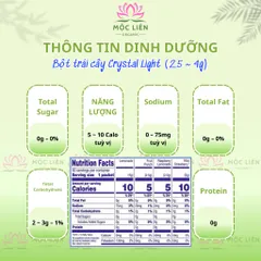 Hộp 60 Gói Crystal Light Không Calo Bột Pha Nước Không Đường Gói Mix 4 Vị Uống Hằng Ngày