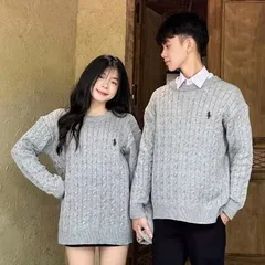 Áo len dệt kim unisex nam nữ thêu ngựa, áo len form rộng HOT NEW 2025
