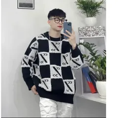 Áo len unisex nam nữ ô vuông caro, áo len form rộng len xù hot 2025