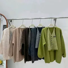 Set len yếm MM, áo len yếm mix áo len cadidan khoác ngoài hàng QC