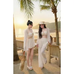 (BKN002) Set ren 3 món 2 dáng thích hợp đi biển đi du lịch, dành cho nữ sang chảnh