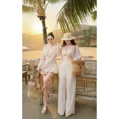 (BKN002) Set ren 3 món 2 dáng thích hợp đi biển đi du lịch, dành cho nữ sang chảnh