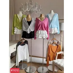 Set len yếm MM, áo len yếm mix áo len cadidan khoác ngoài hàng QC