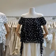 (AP009) ÁO TRỄ VAI HỌA TIẾT CHẤM BI VOAN TƠ VIỀN BÈO TUA PHÙ HỢP ĐI CHƠI ĐI CAFE