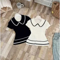 (LC003) Áo len cộc mongtoghi viền ren vạt xòe, áo len mỏng ngắn tay thiết kế cổ sen viền bèo HOT NEW 2025