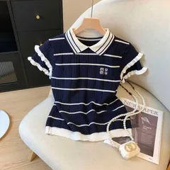 (LC002) áo polo len mongtoghi MM phối tay bèo 2 tầng, áo len QC siêu xinh