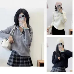 Áo polo len unisex nam nữ cổ cao RTX thêu ngựa, áo len dệt kim hàng QCCC