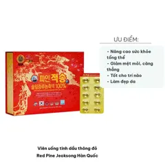 Tinh Dầu Thông Đỏ Chính Phủ Hàn Quốc Pine Jeok Song Gold 120 Viên Hỗ Trợ Người Tiểu Đường, Mõ Máu 831689